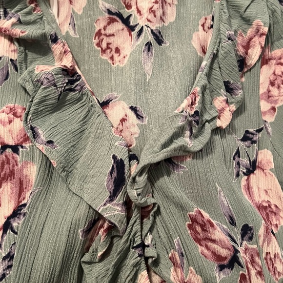 Lulus Sage Floral Wrap Dress Size small - Picture 6 of 9